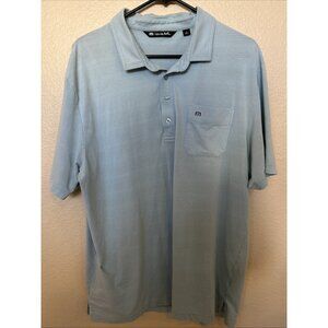 Travis Mathew Polo Shirt Mens XL Blue Lightweight Performance Stretch Golf